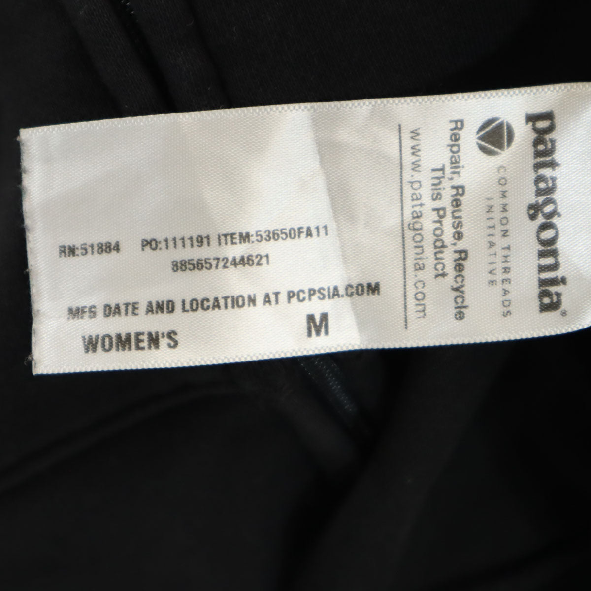 patagonia パタゴニア 長袖 ジップパーカー M ブラック アウトドア 53650FA11 メンズ