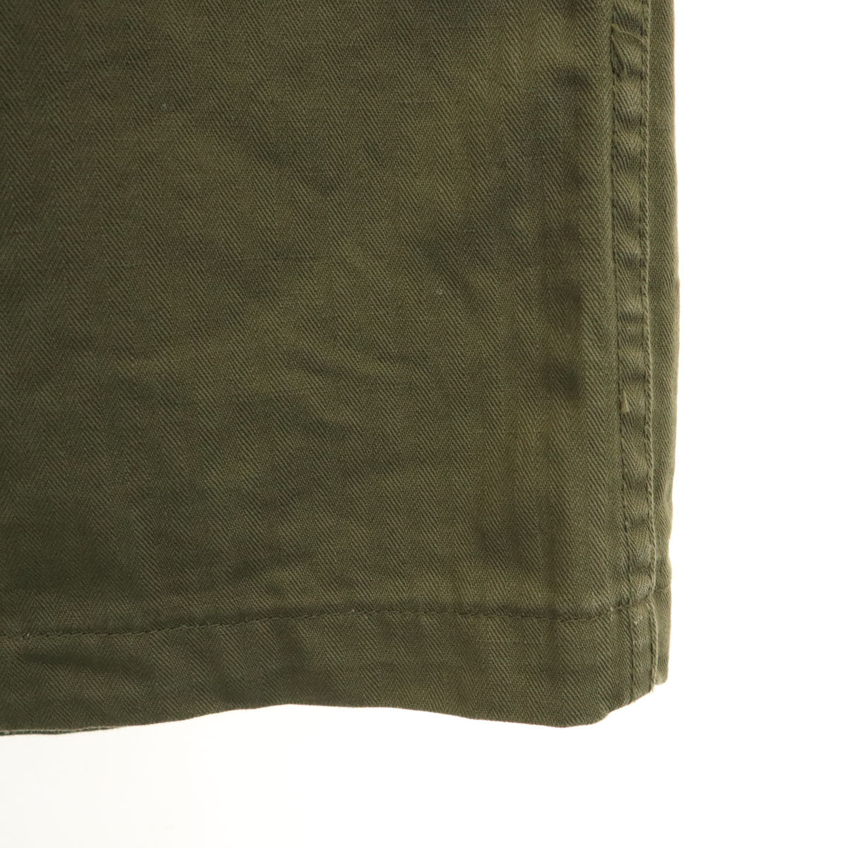 B&H sanforized USA製 ヘリンボーン柄 ミリタリージャケット L カーキ メンズ