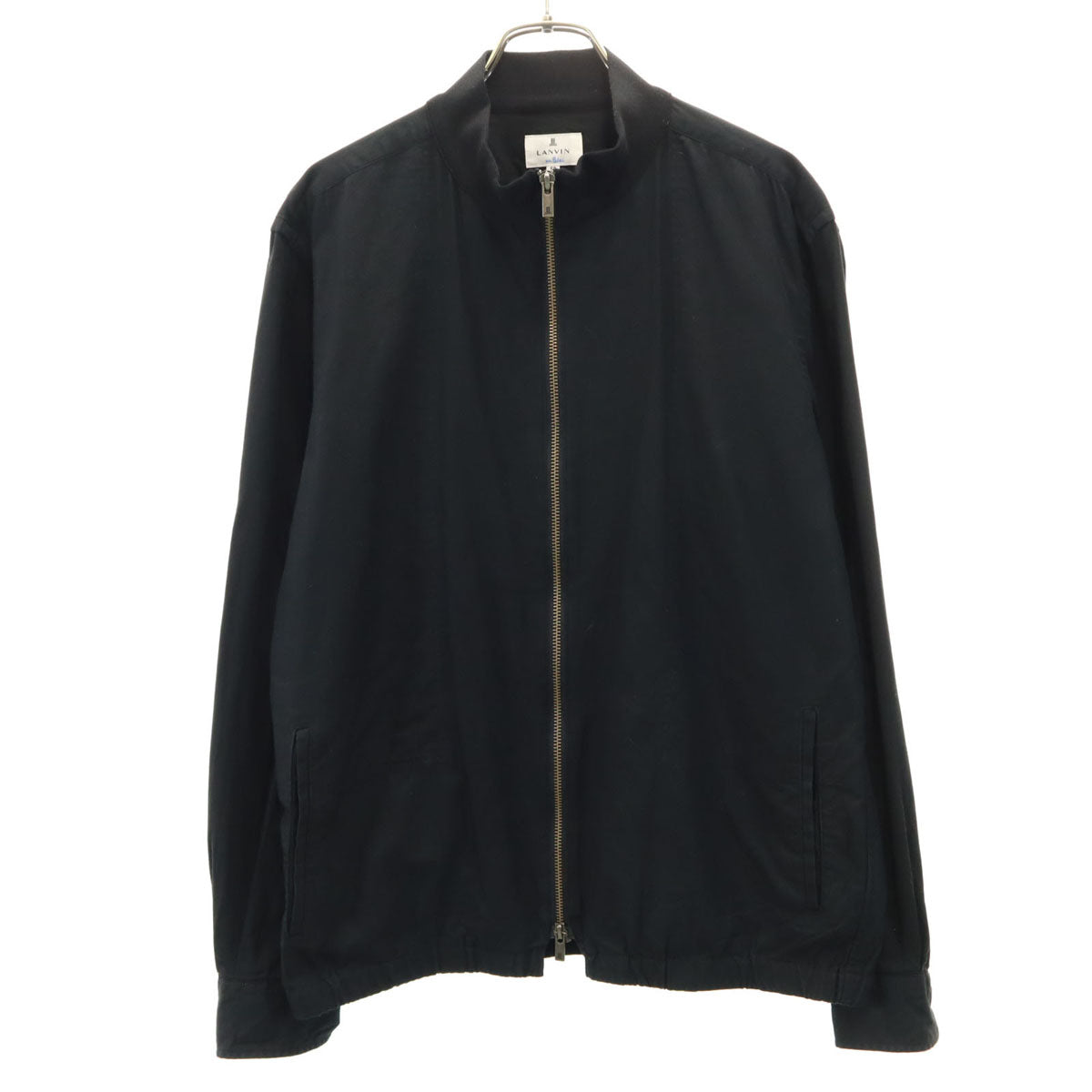 LANVIN en Bleu ランバンオンブルー 日本製 ジップジャケット 52 ブラック レディース