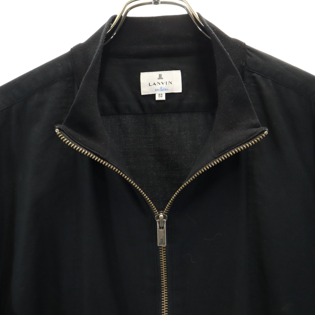 LANVIN en Bleu ランバンオンブルー 日本製 ジップジャケット 52 ブラック レディース