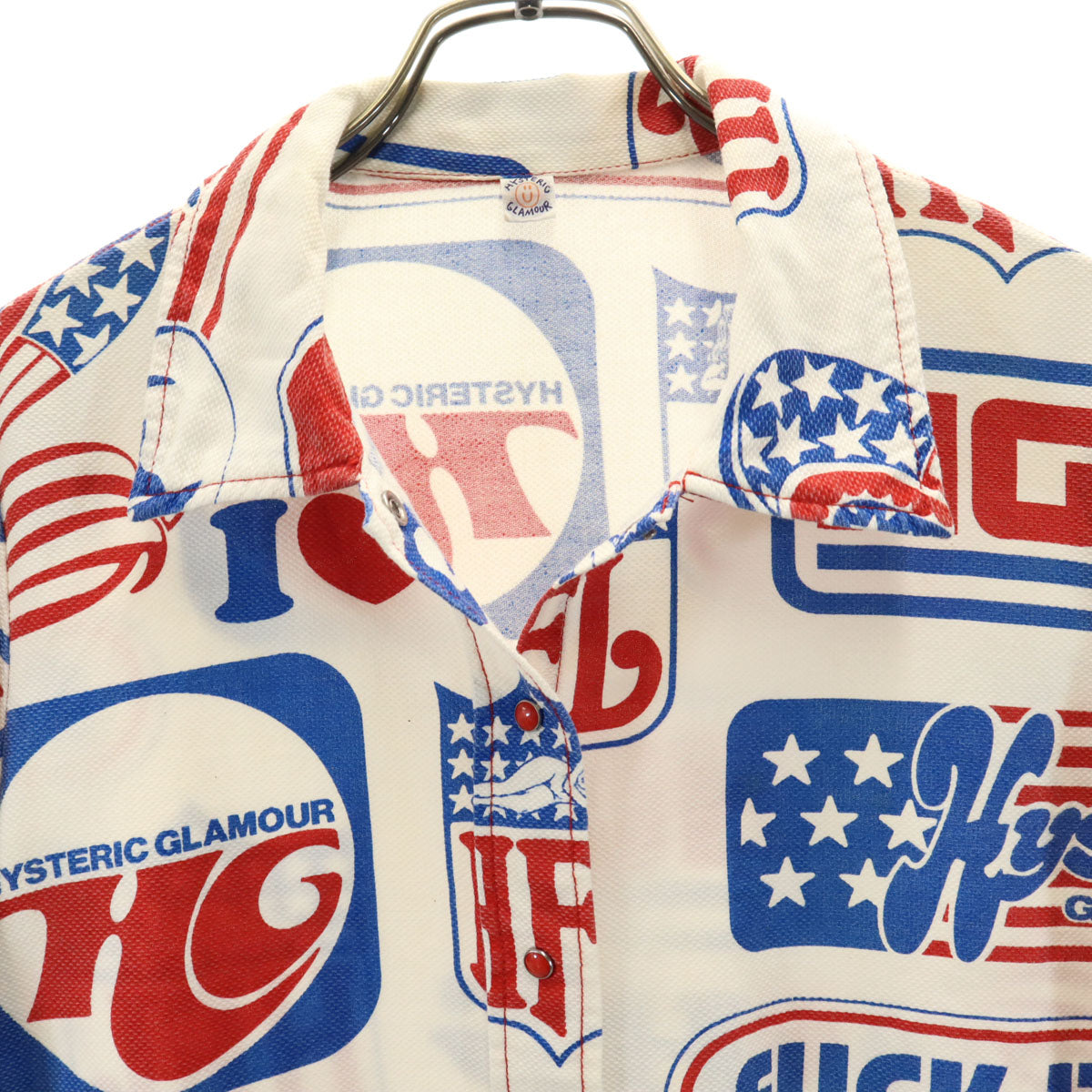 HYSTERIC GLAMOUR ヒステリックグラマー 日本製 総柄 ジャケット F オフホワイト レディース