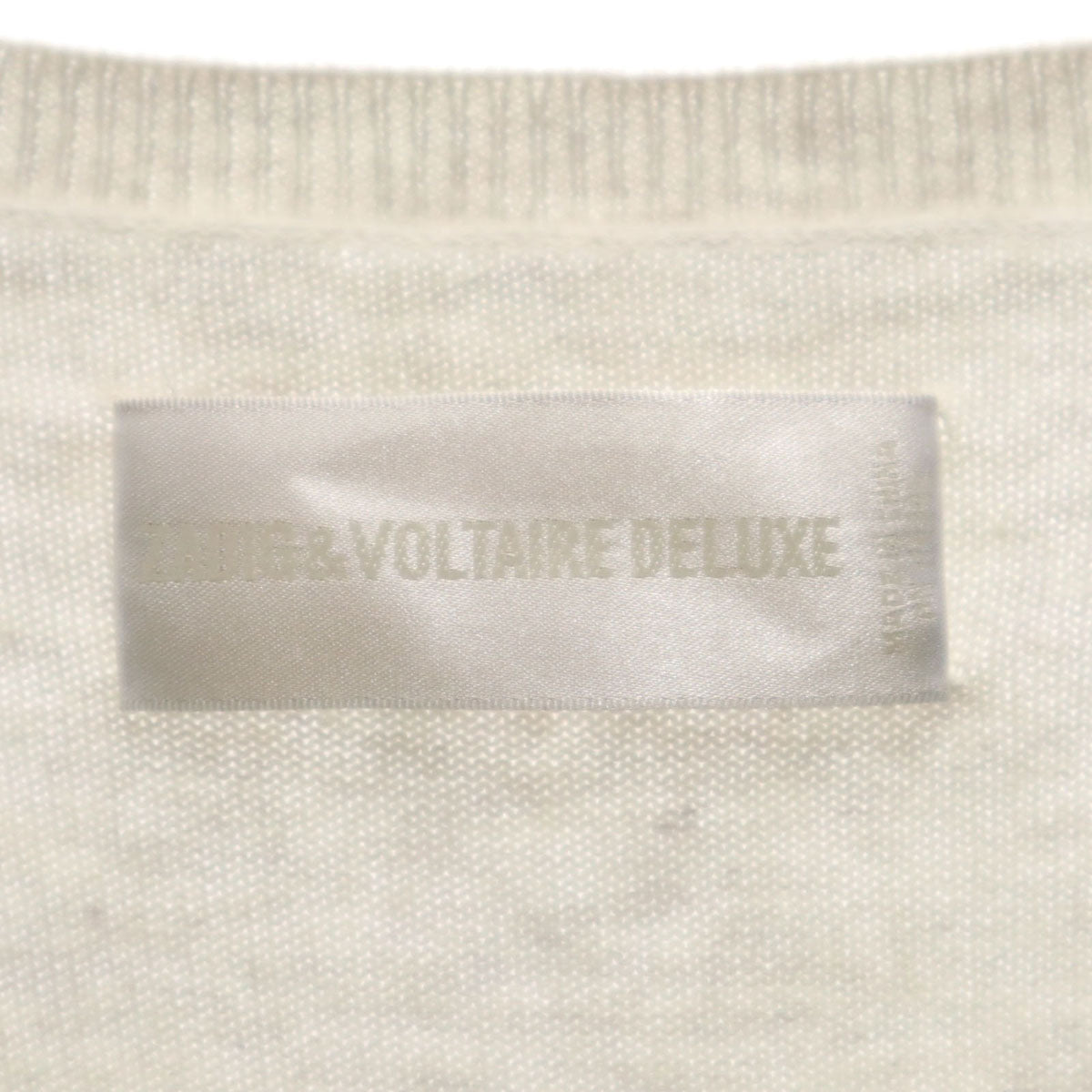 ZADIG&VOLTAIRE DELUXE ザディグエヴォルテールデラックス バック スカル 5分袖 ニットカーディガン TS ベージュ系 レディース