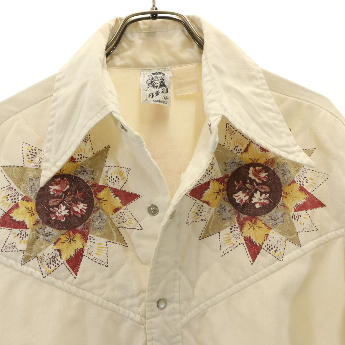 KENNINGTON ケニントン 70s ヴィンテージ 長袖 ウエスタンシャツ アイボリー メンズ