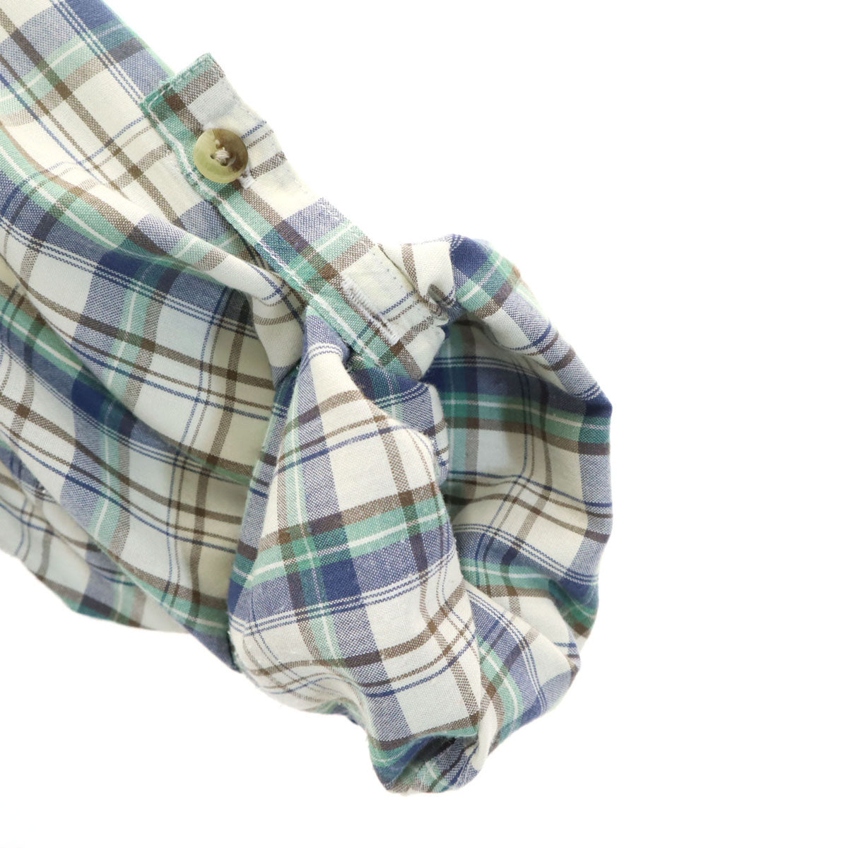 THE NORTH FACE ノースフェイス チェック柄 長袖 ベンチレーション シャツ M アイボリー系 ロールアップ袖 メンズ