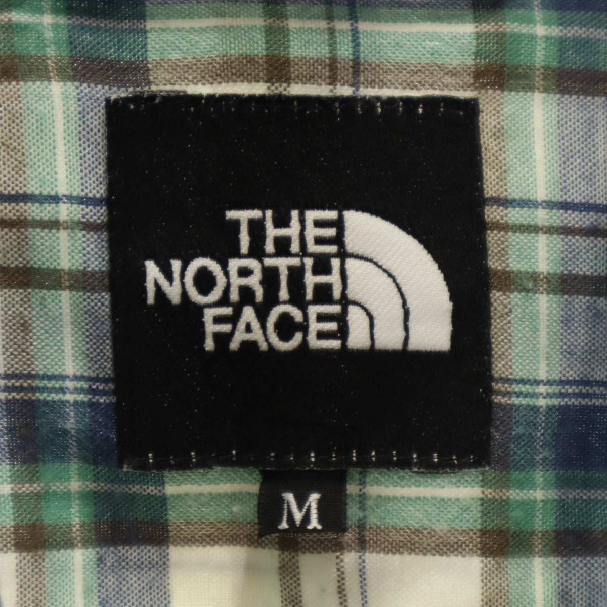 THE NORTH FACE ノースフェイス チェック柄 長袖 ベンチレーション シャツ M アイボリー系 ロールアップ袖 メンズ