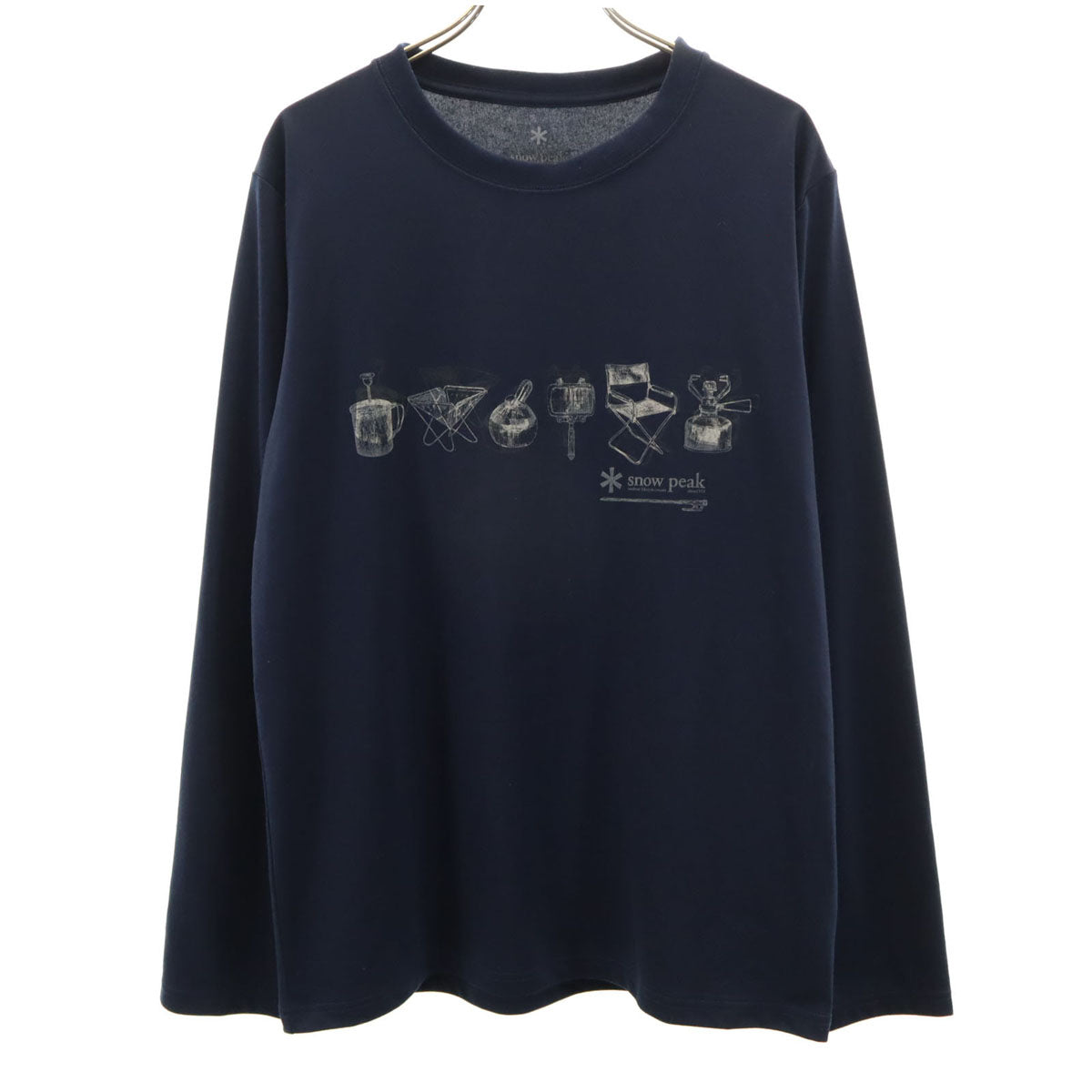 snowpeak スノーピーク 長袖 Tシャツ M ネイビー ロンT メンズ