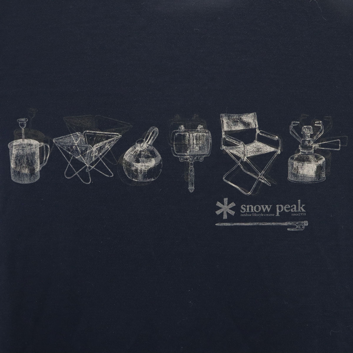 snowpeak スノーピーク 長袖 Tシャツ M ネイビー ロンT メンズ