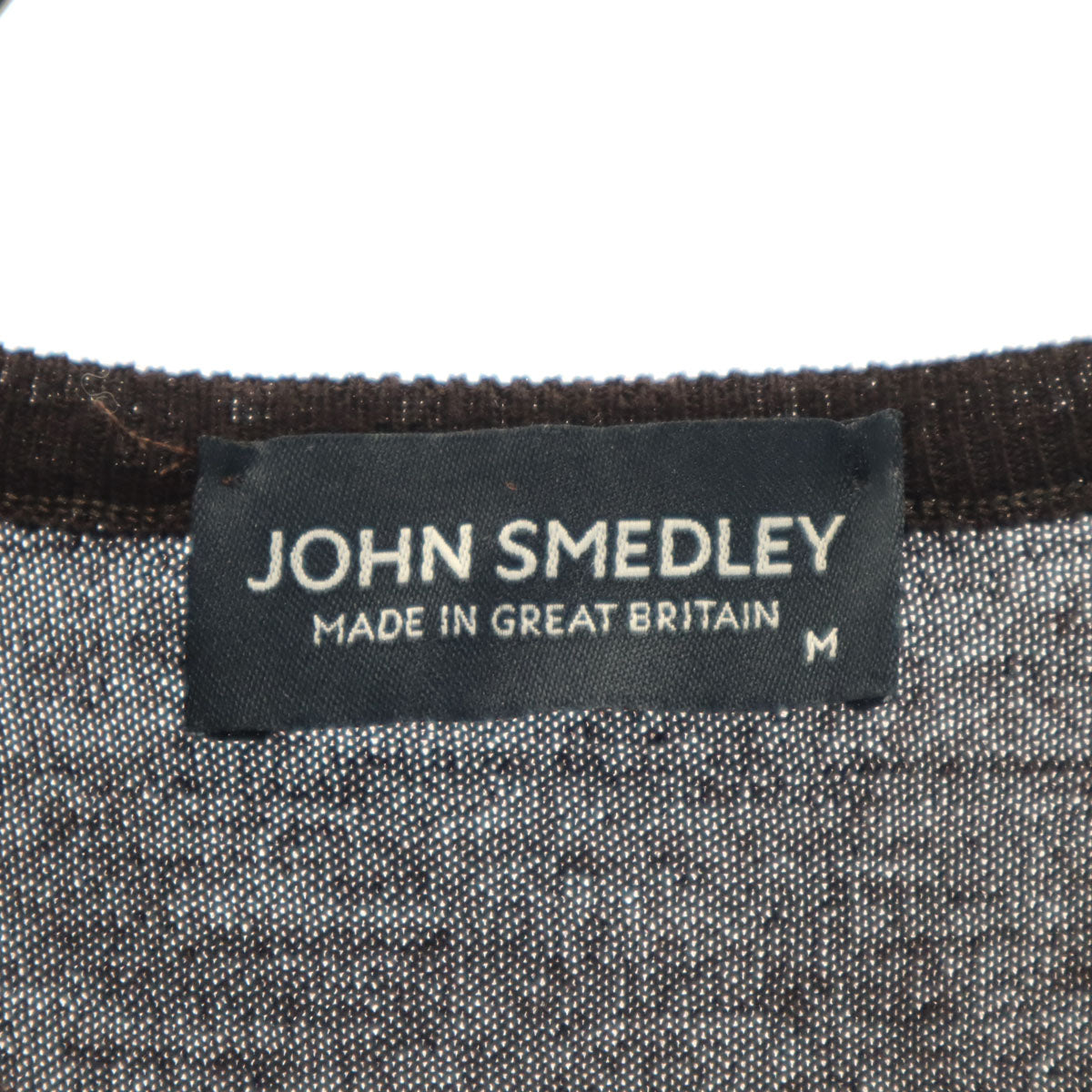 JOHN SMEDLEY ジョンスメドレー イギリス製 長袖 Vネック ニット M ダークブラウン セーター メンズ