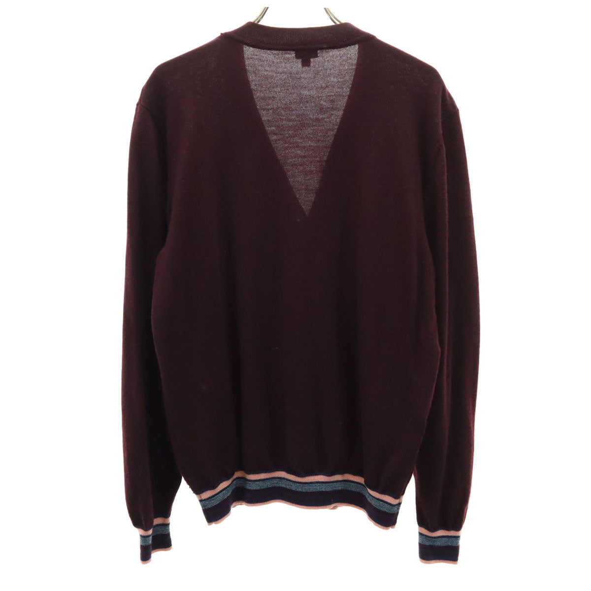 PS Paul Smith ピーエスポールスミス 長袖 Vネック ニットカーディガン L バーガンディー メンズ