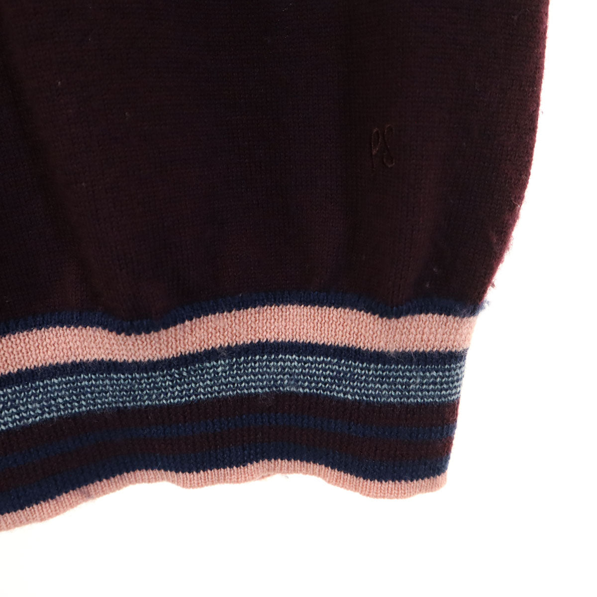 PS Paul Smith ピーエスポールスミス 長袖 Vネック ニットカーディガン L バーガンディー メンズ