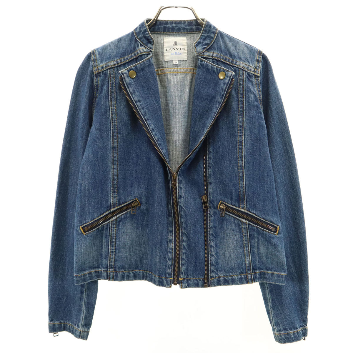 LANVIN en Bleu ランバンオンブルー デニムジャケット 38 ウォッシュブルー ジージャン レディース