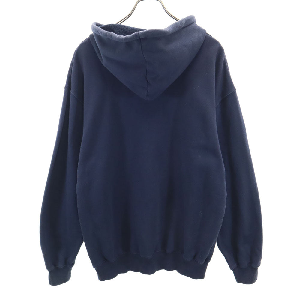 FILA フィラ 90s オールド ロゴ刺繍 長袖 スウェットパーカー S ネイビー メンズ