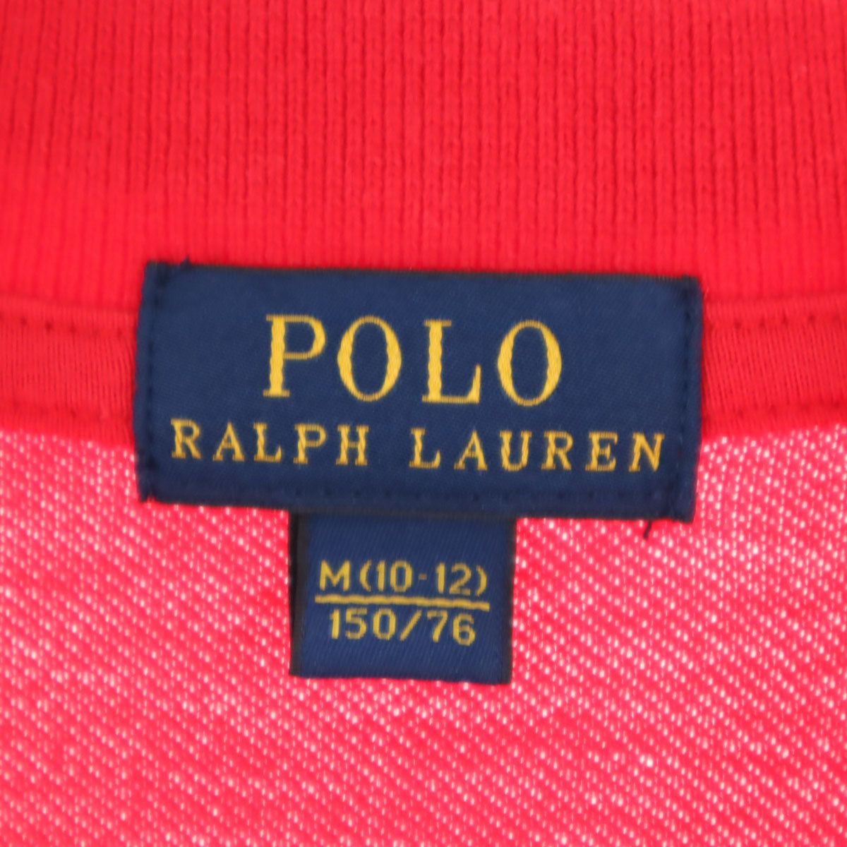 POLO RALPH LAUREN ポロラルフローレン 長袖 ポロシャツ M 10-12 レッド系 キッズ