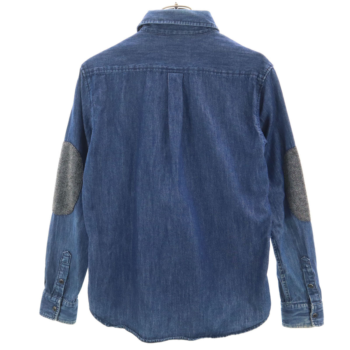 BEAMS ビームス 長袖 デニムシャツ M インディゴ エルボーパッチ メンズ
