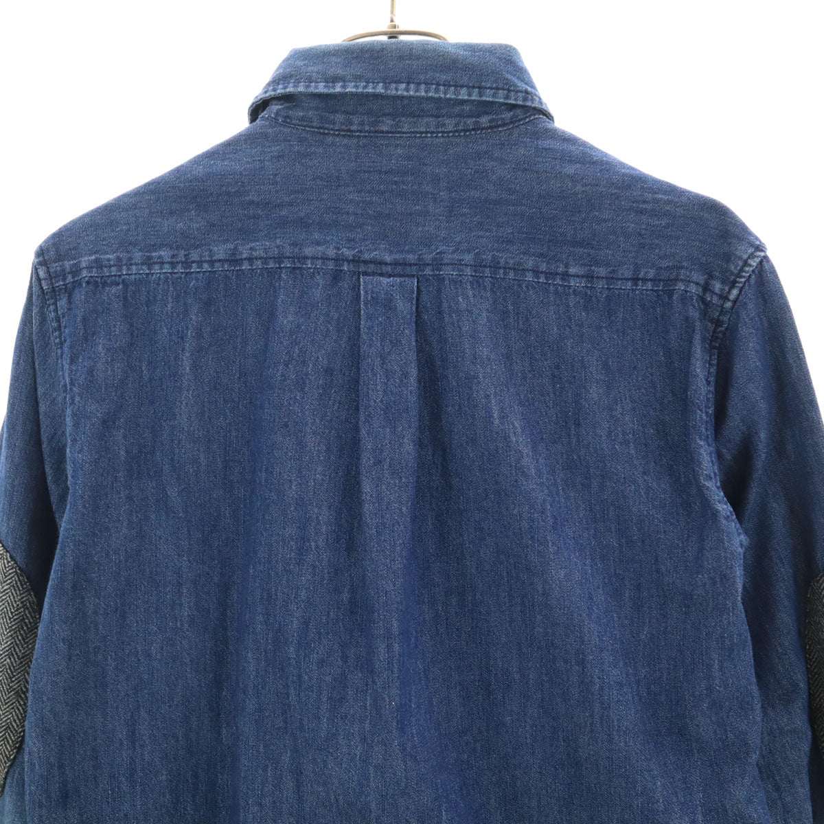 BEAMS ビームス 長袖 デニムシャツ M インディゴ エルボーパッチ メンズ