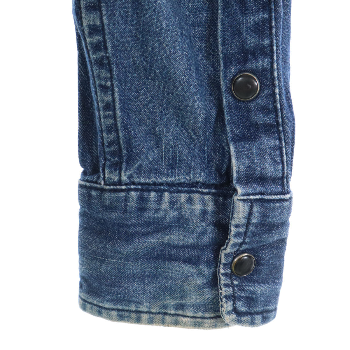 BEAMS ビームス 長袖 デニムシャツ M インディゴ エルボーパッチ メンズ