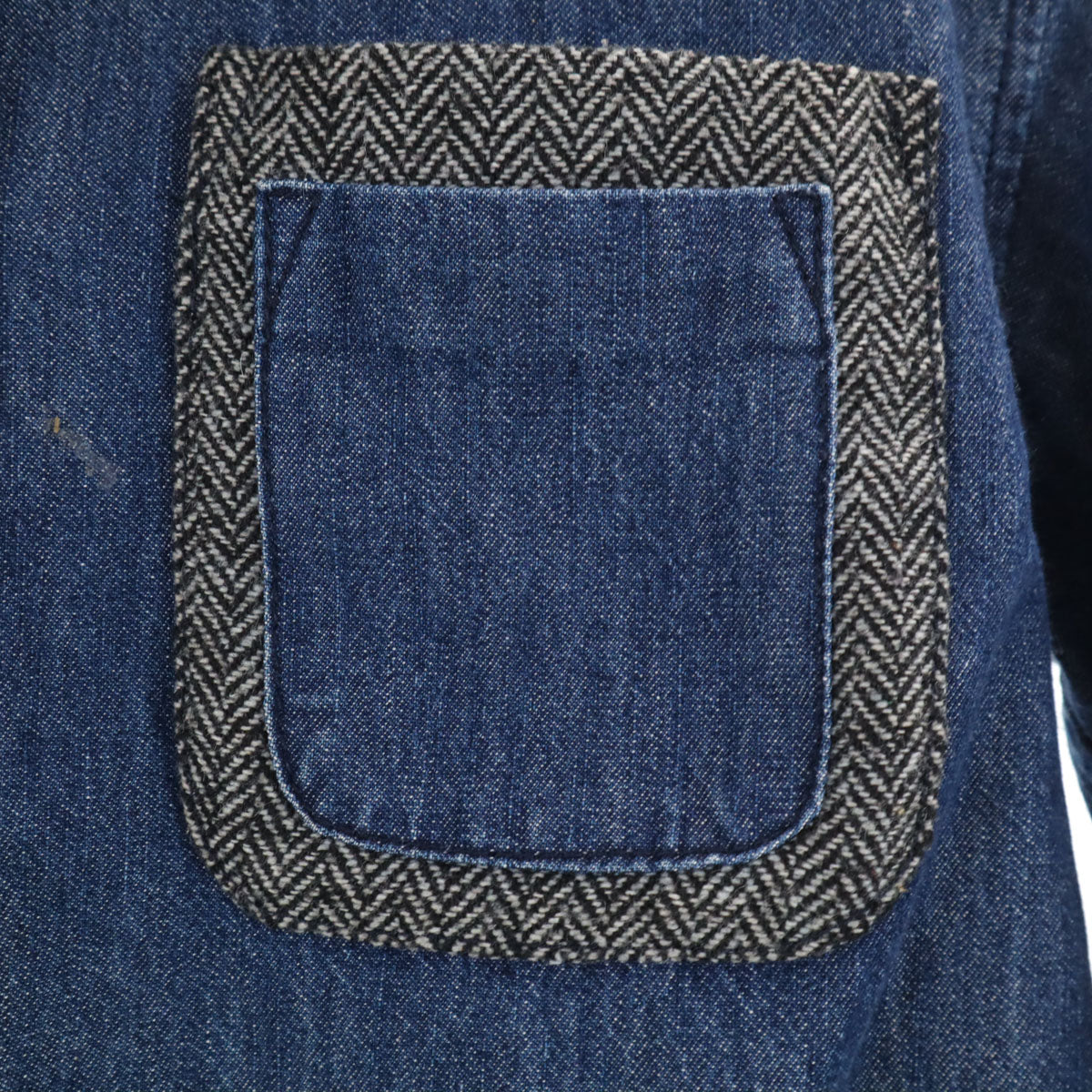 BEAMS ビームス 長袖 デニムシャツ M インディゴ エルボーパッチ メンズ