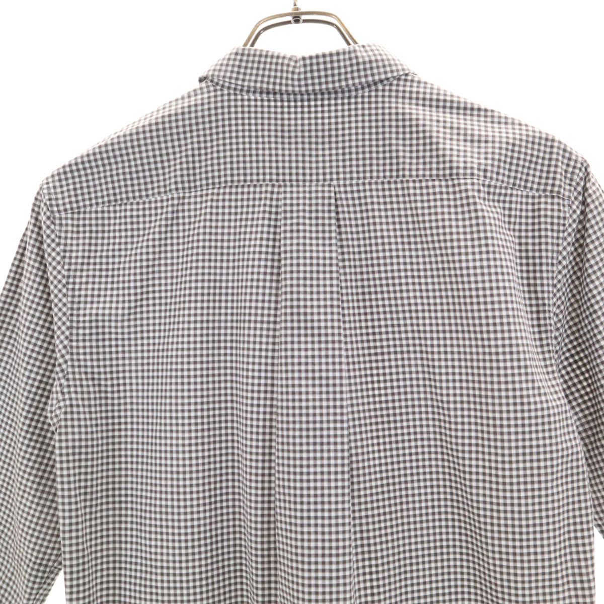 MARGARET HOWELL マーガレットハウエル 日本製 リネンブレンド ギンガムチェック 5分袖 プルオーバー シャツ 1 ホワイト レディース