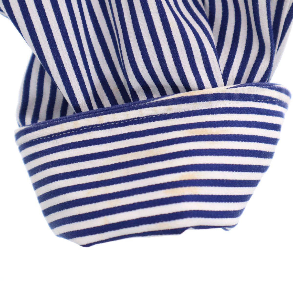 SHIPS シップス 日本製 ストライプ柄 長袖 ボタンダウンシャツ 37 ネイビー メンズ