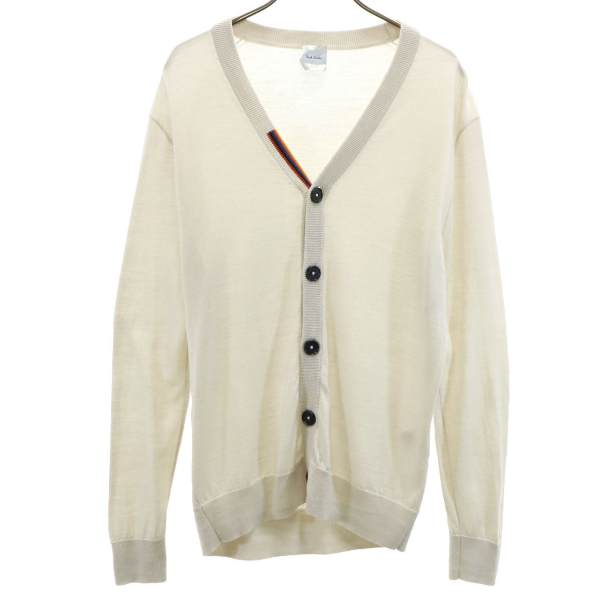 Paul Smith ポールスミス 長袖 Vネック ニットカーディガン M グレージュ メンズ