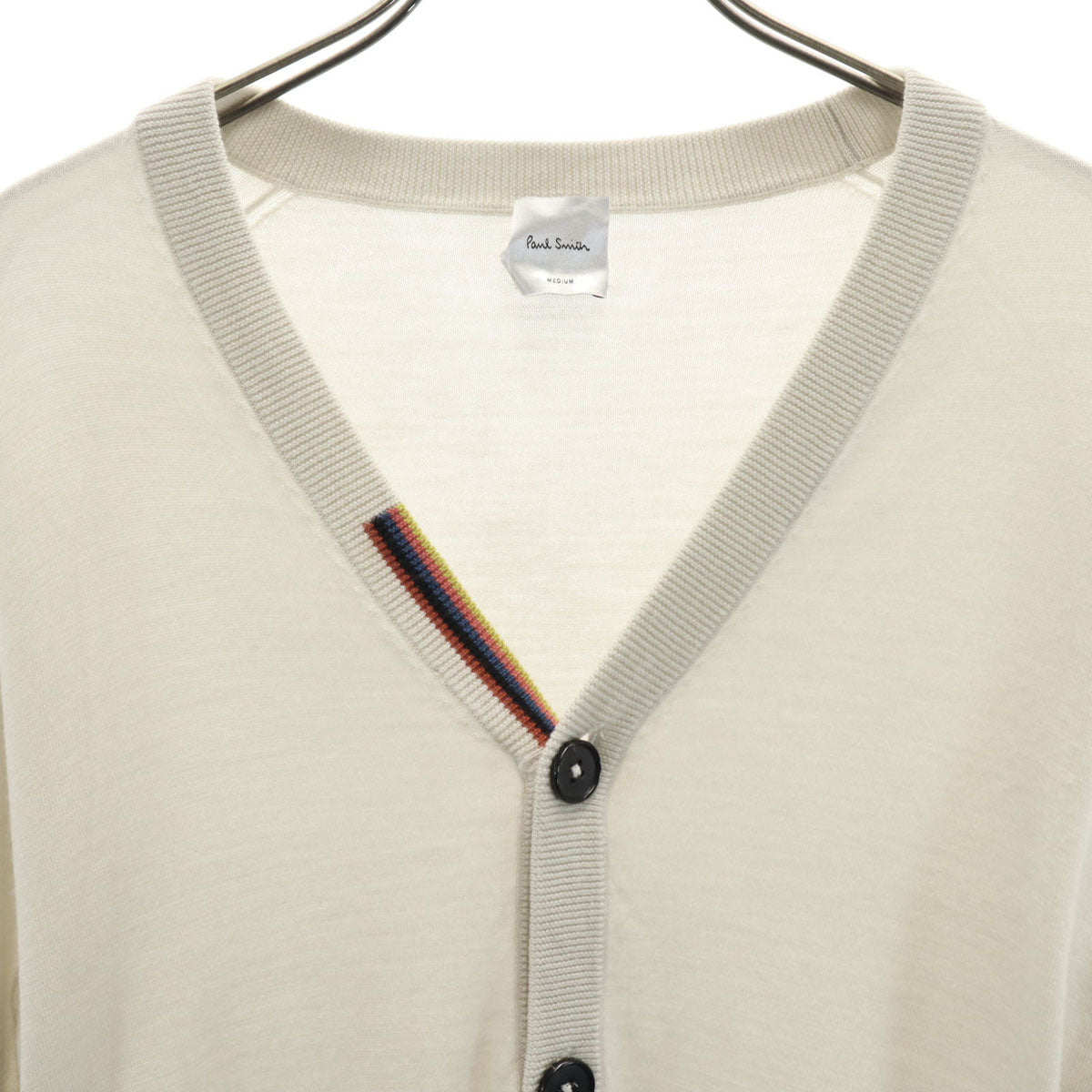 Paul Smith ポールスミス 長袖 Vネック ニットカーディガン M グレージュ メンズ