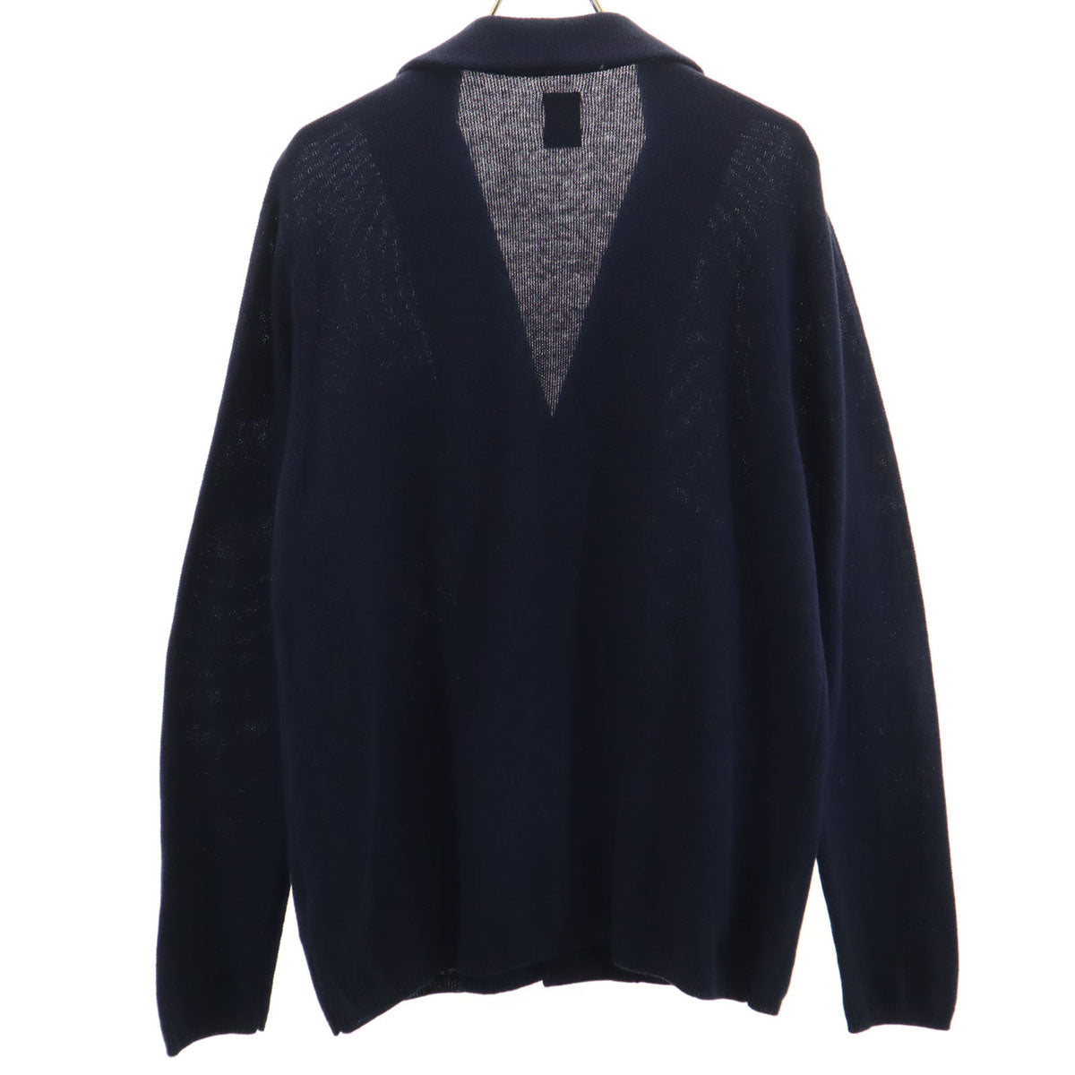 BATONER バトナー 日本製 リネンブレンド 長袖 ニットカーディガン 1 ネイビー メンズ