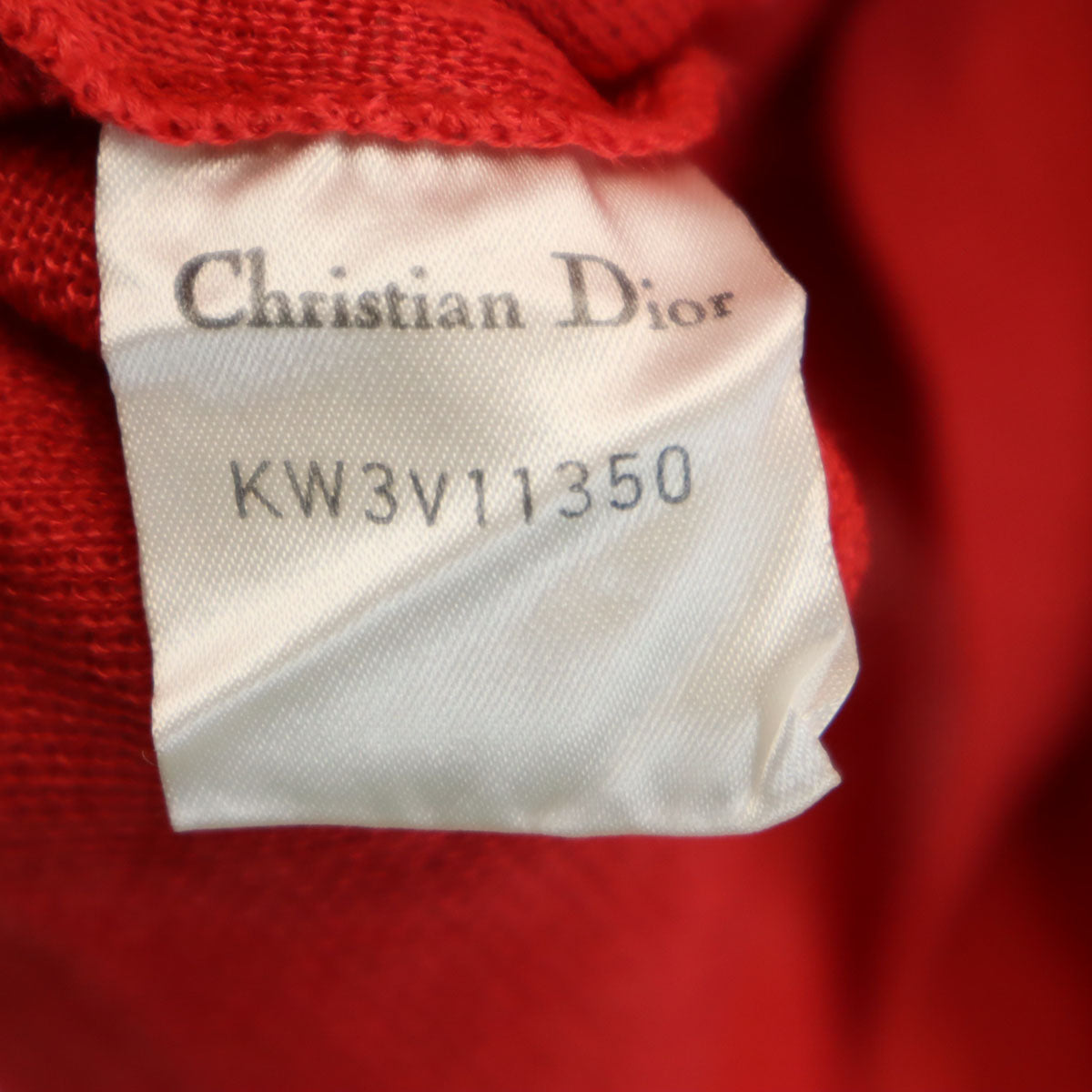 Christian Dior クリスチャンディオール 90s オールド 総柄 長袖 ニット L レッド レディース