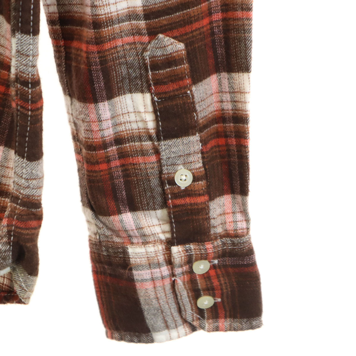 未使用 Wrangler ラングラー チェック柄 長袖 ビエラ ウエスタンシャツ XL ブラウン メンズ