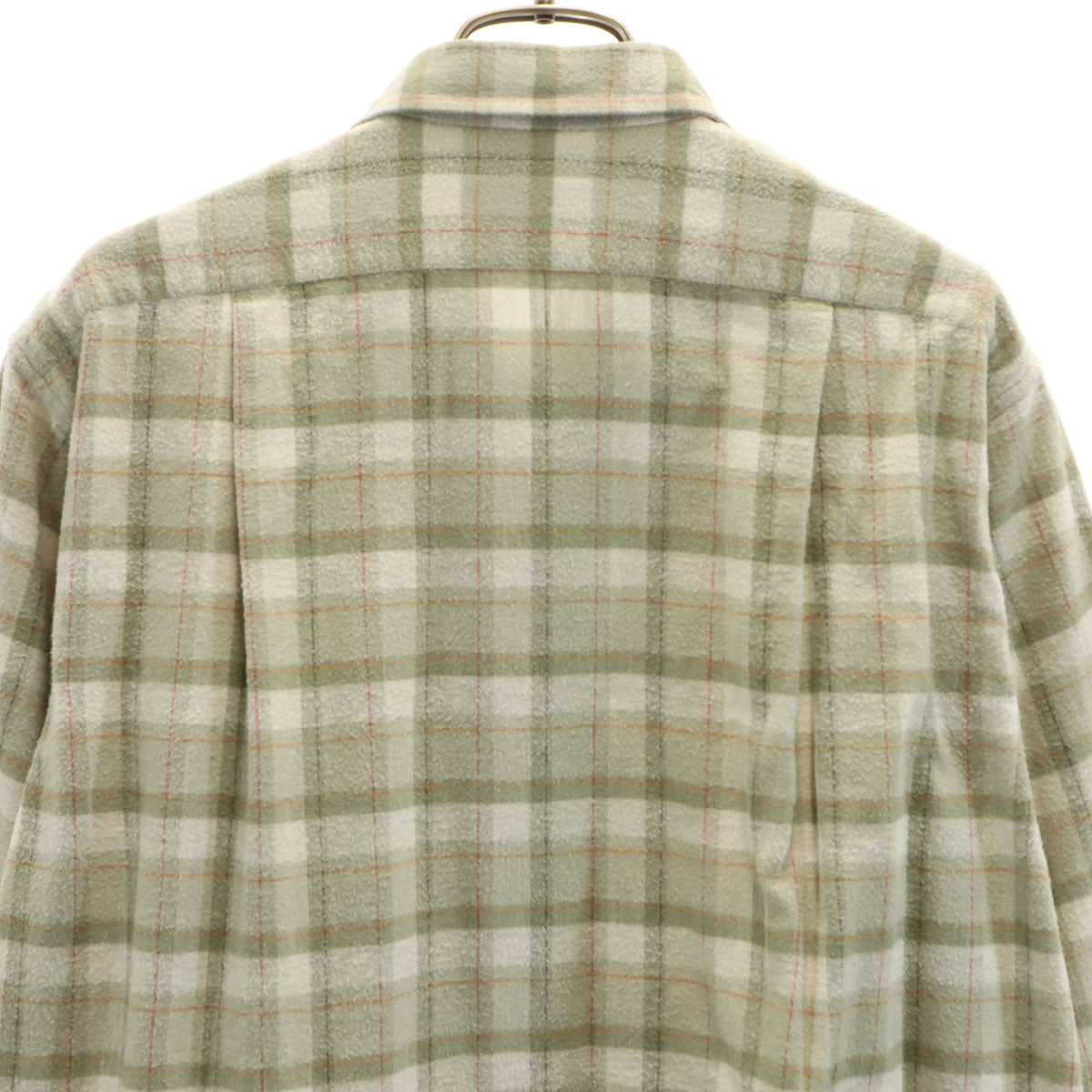 Christian Dior MONSIEUR クリスチャンディオール ムッシュ 90s オールド チェック柄 長袖 ネルシャツ LL グリーングレー系 メンズ