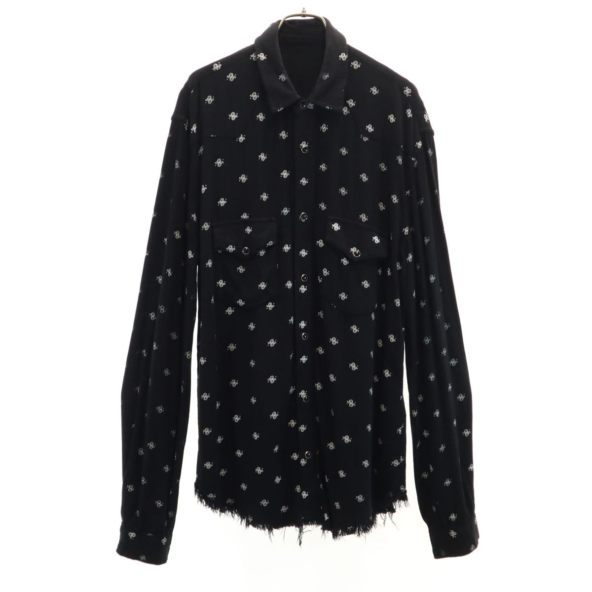AMIRI アミリ USA製 総柄 長袖 ウエスタンシャツ L 黒 メンズ