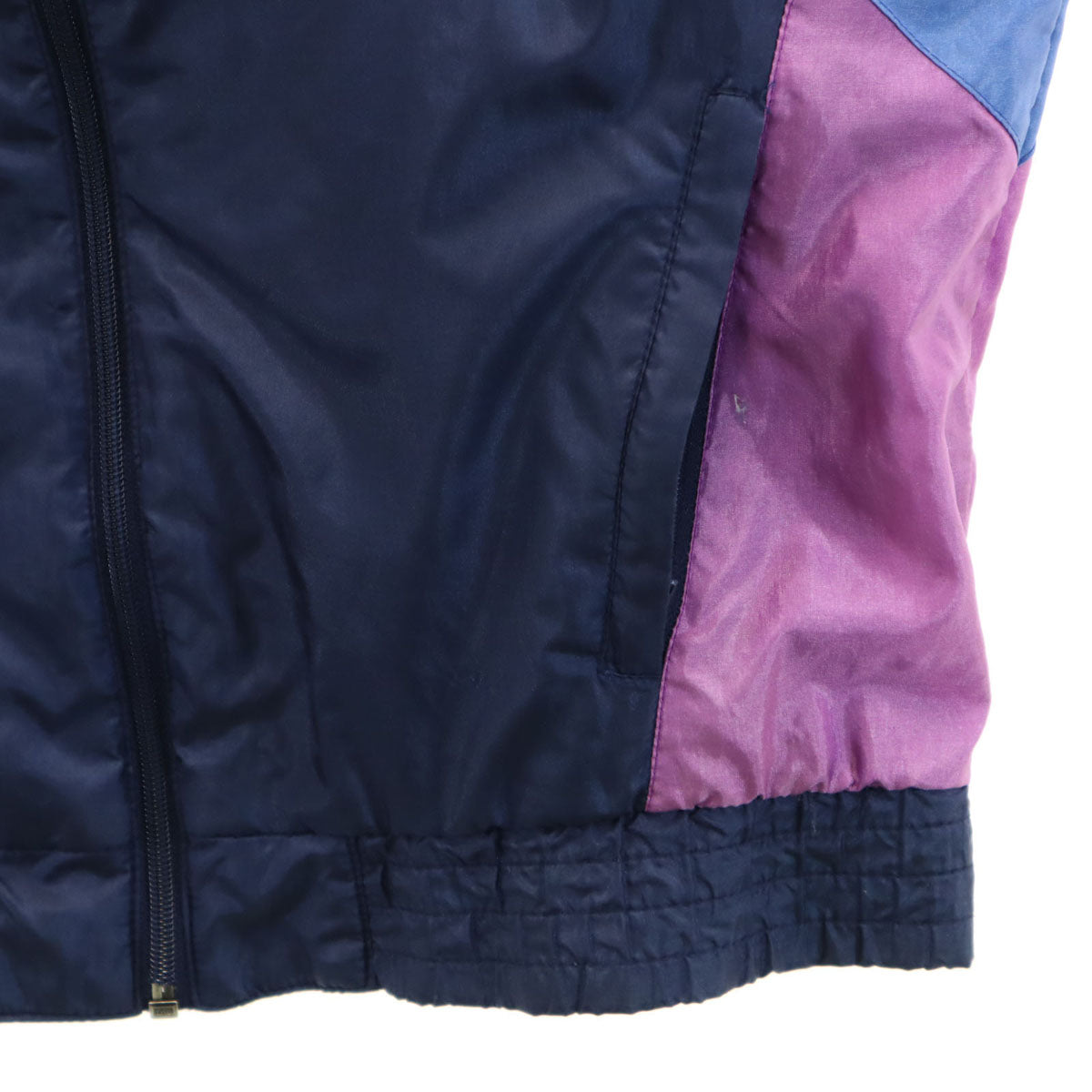 adidas アディダス 80s ヴィンテージ トレフォイルロゴ刺繍 ナイロンジャケット M ネイビー メンズ