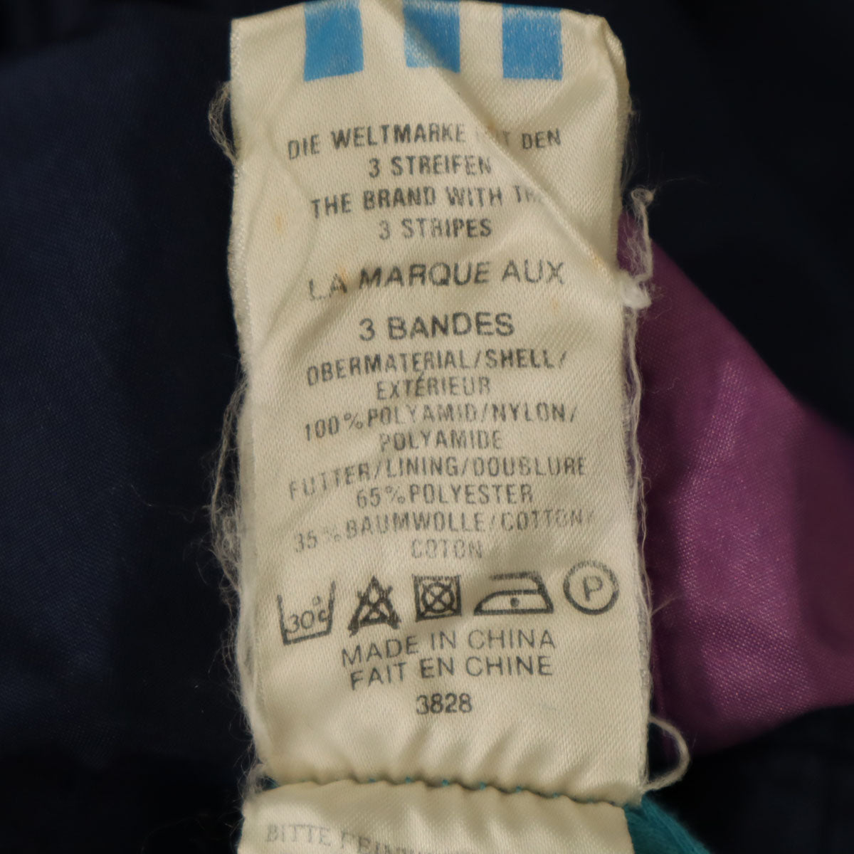 adidas アディダス 80s ヴィンテージ トレフォイルロゴ刺繍 ナイロンジャケット M ネイビー メンズ