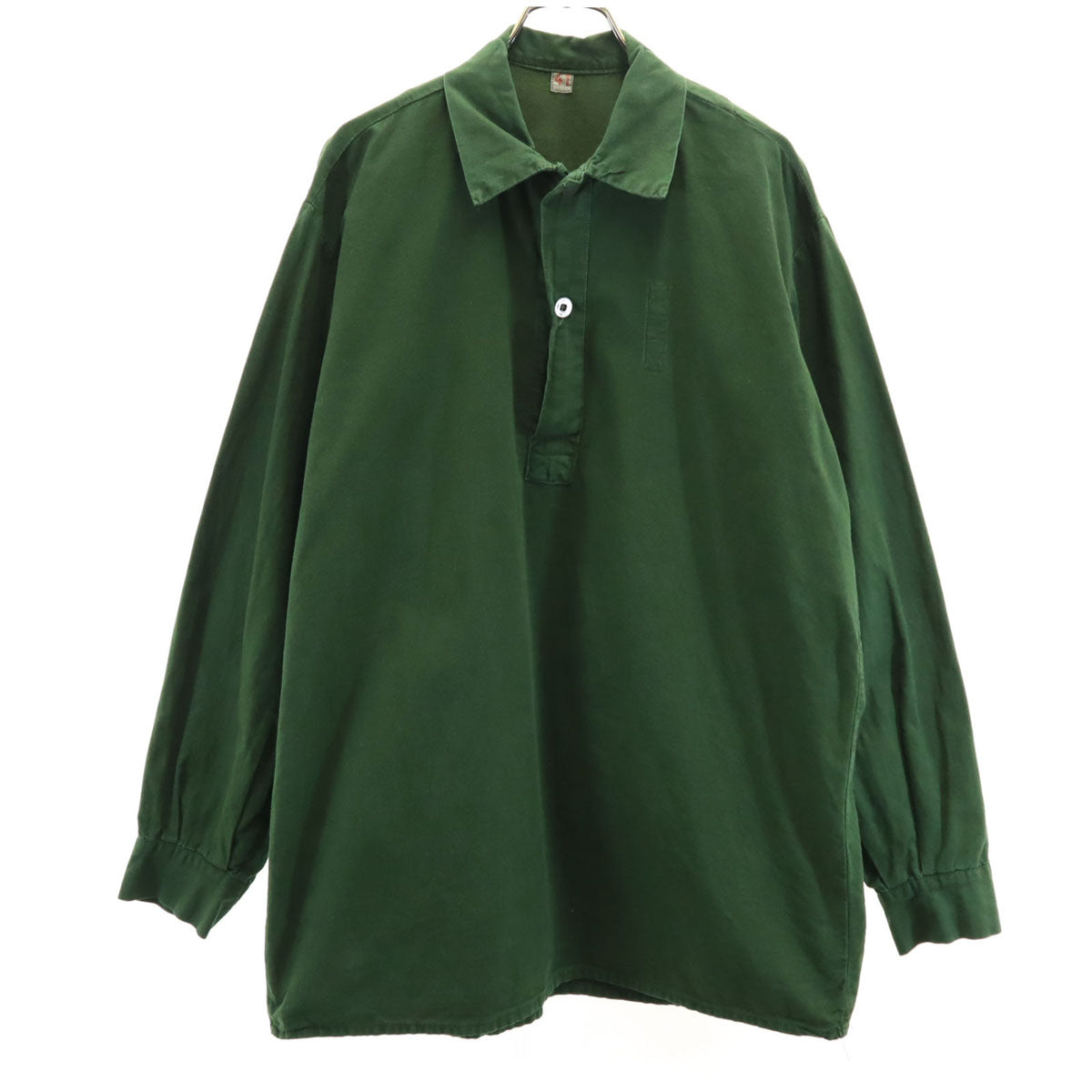 SWEDENISH ARMY スウェーデン軍 70s ヴィンテージ 長袖 M55 ロング シャツ 41 カーキ プルオーバー メンズ