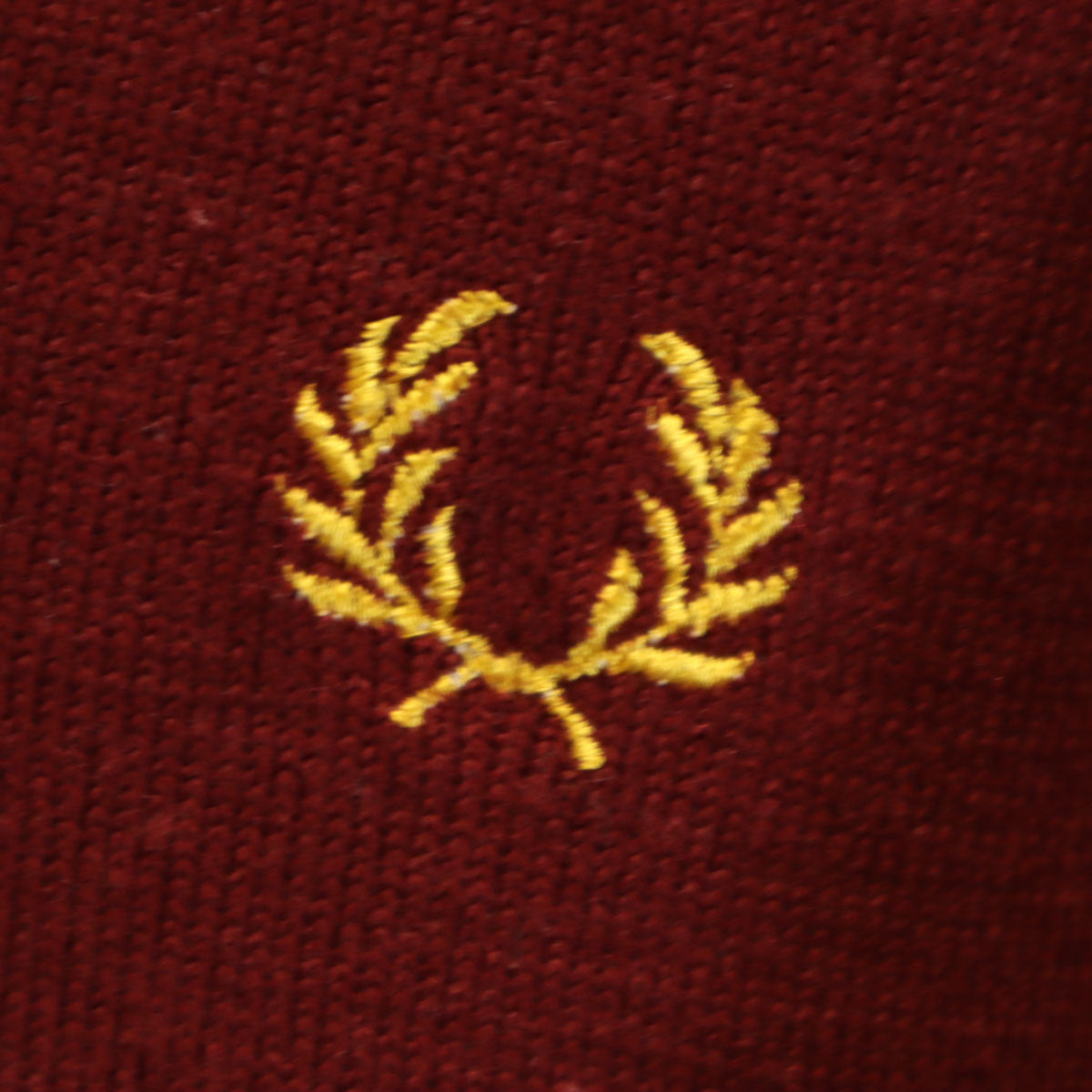 FRED PERRY フレッドペリー イングランド製 長袖 Vネック ニット 36 レッド系 メンズ