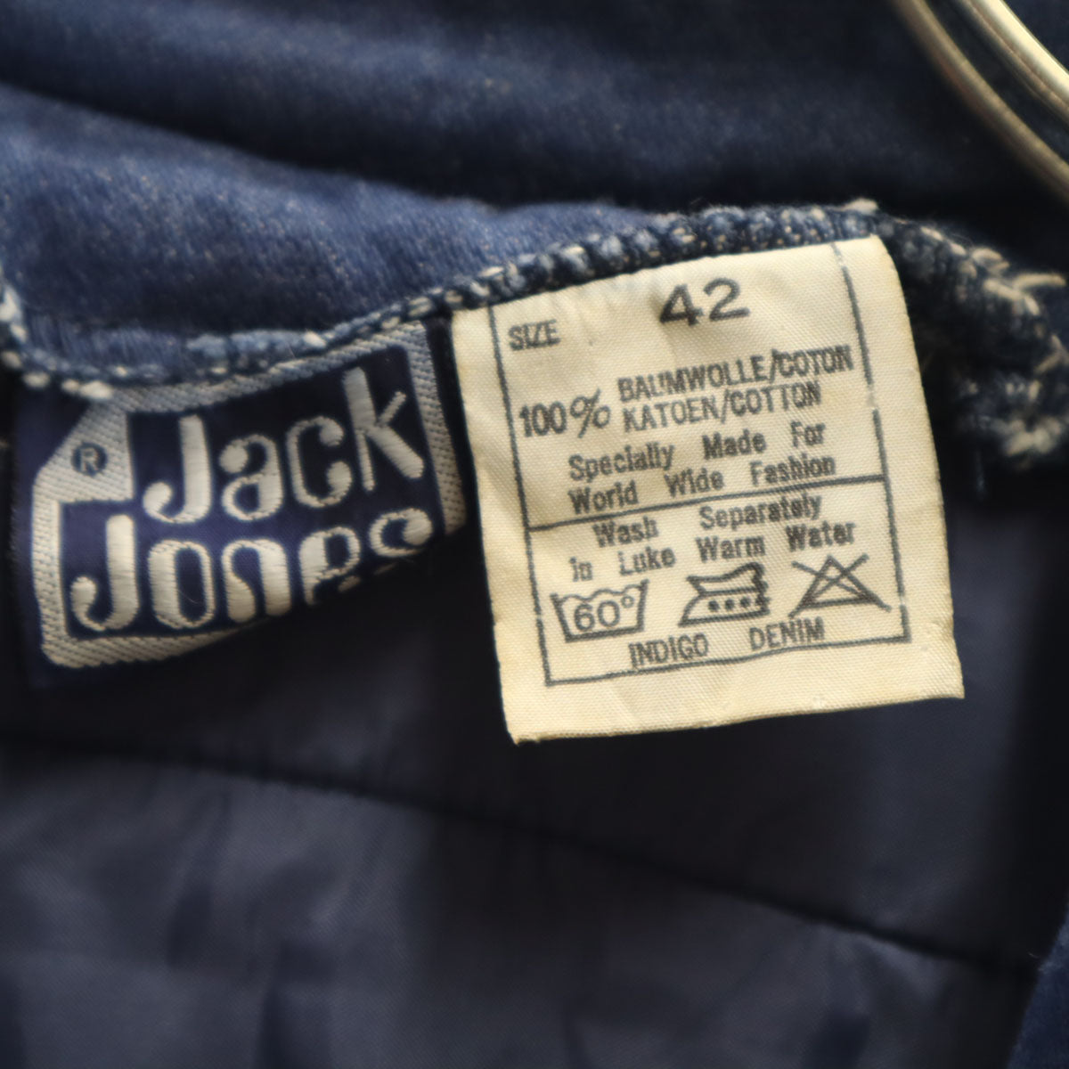 JACK JONES ジャック ジョーンズ 70s 80s ヴィンテージ ユーロワーク キルティング切替 ブルゾン 42 インディゴ レディース