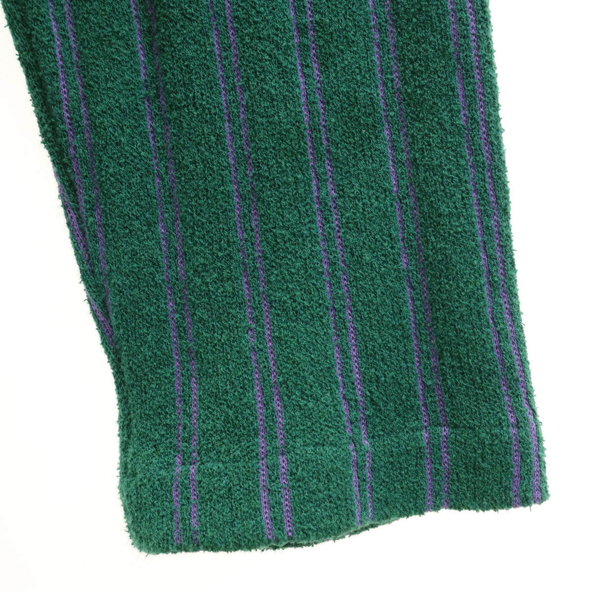 GALLIA ガッリア イタリア製 ストライプ柄 長袖 パイル地 カーディガン 54 グリーン ビッグサイズ メンズ