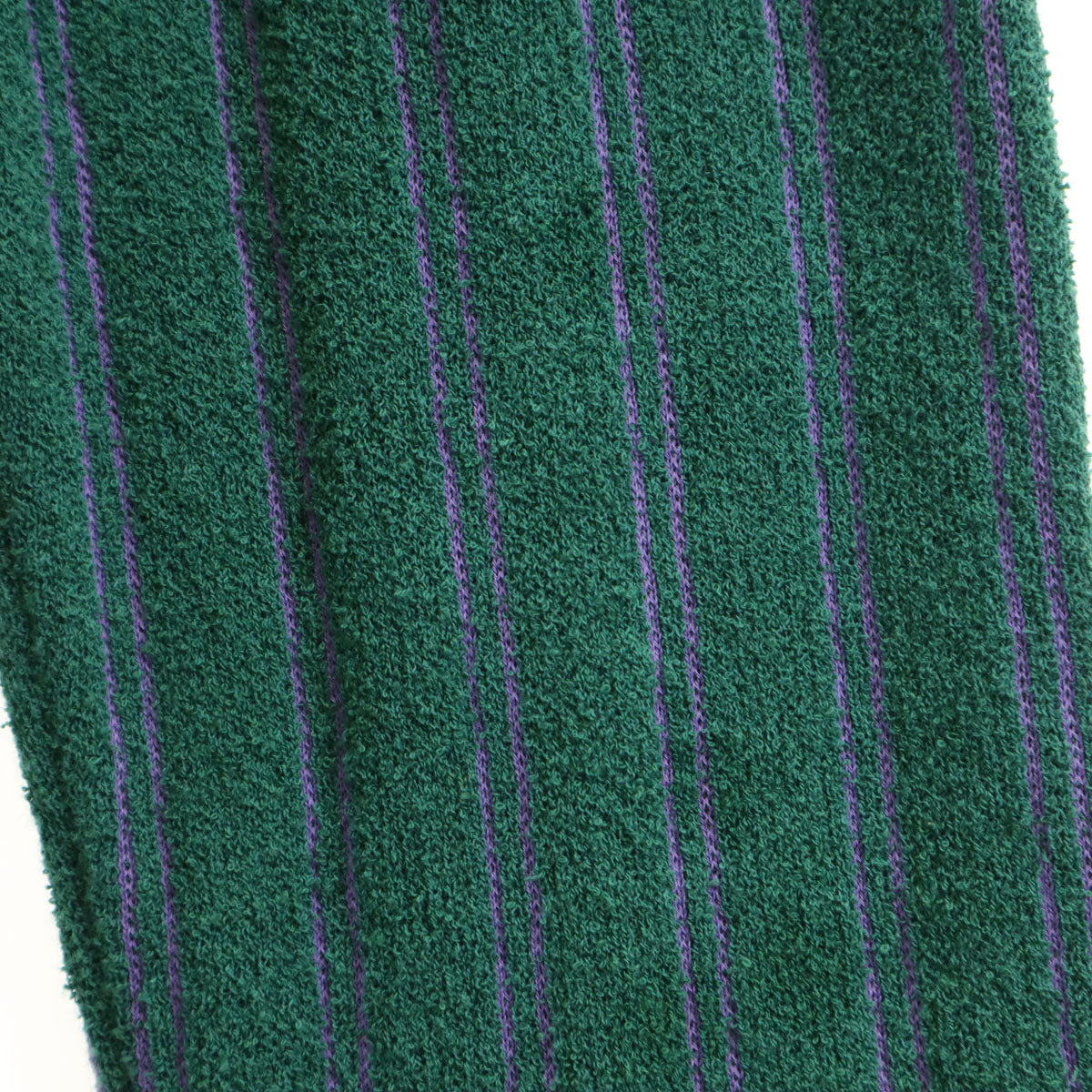 GALLIA ガッリア イタリア製 ストライプ柄 長袖 パイル地 カーディガン 54 グリーン ビッグサイズ メンズ