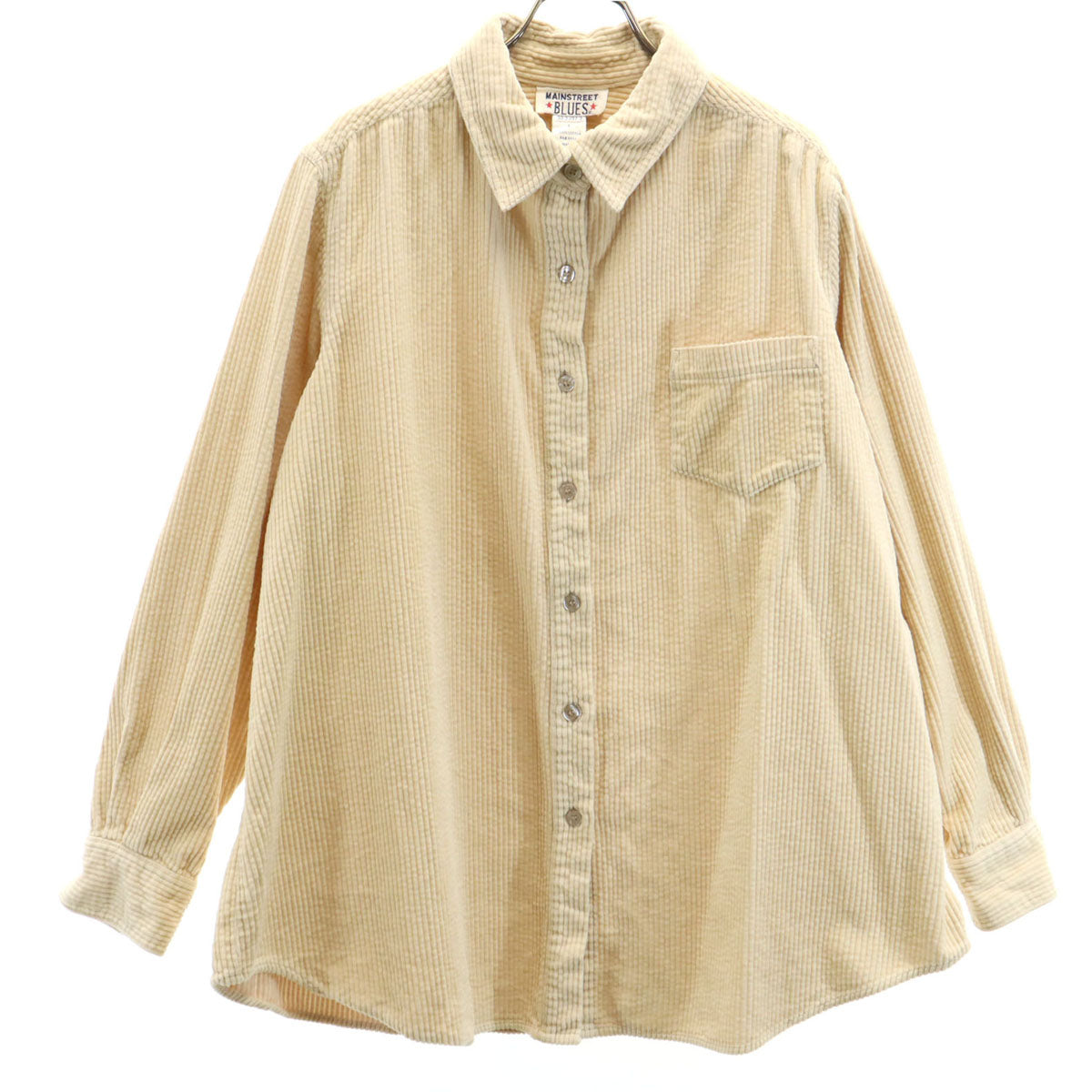 MAINSTREET BLUES 長袖 コーデュロイシャツ L ベージュ メンズ