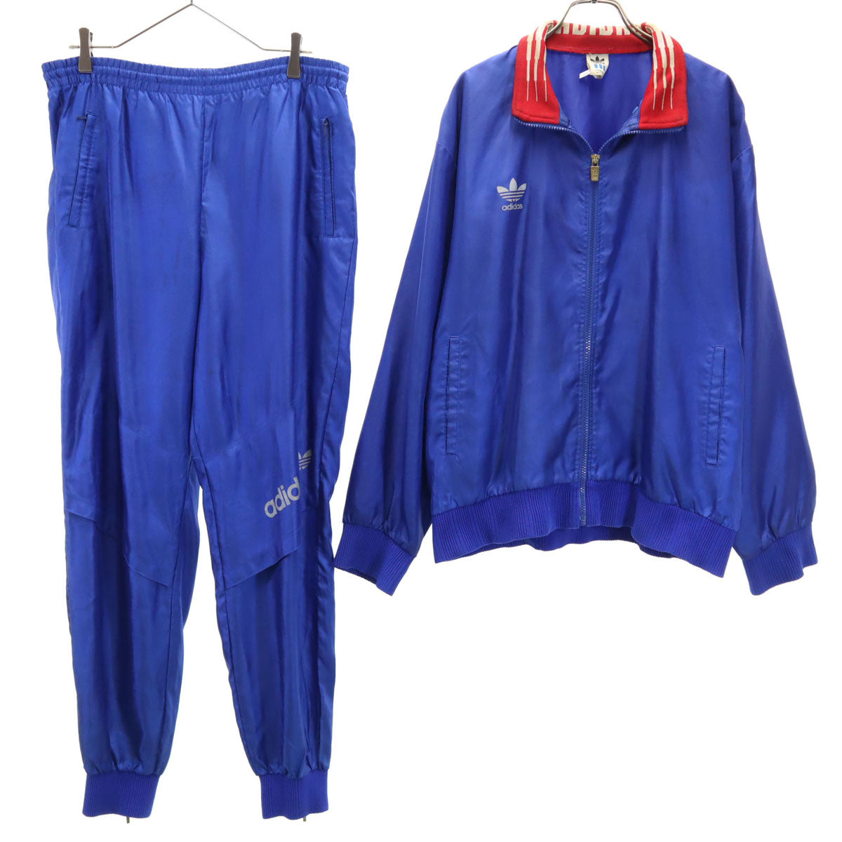 adidas アディダス 80s ヴィンテージ トラックジャケット 上下 セットアップ O 青紫 デサント メンズ