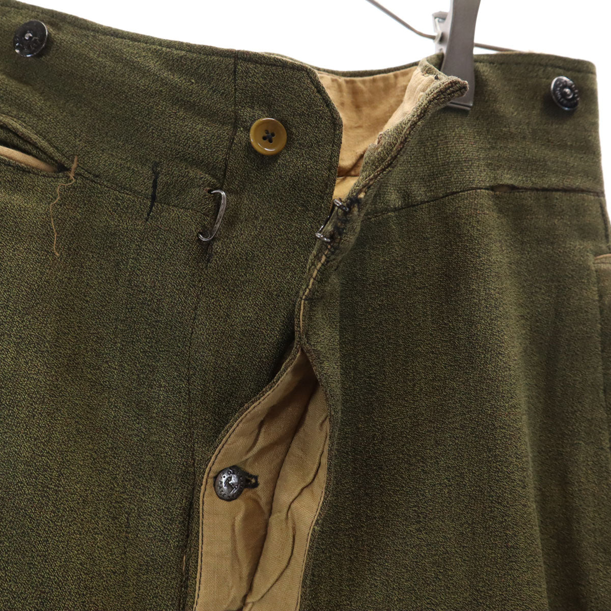 60s ヴィンテージ サファリジャケット 上下 セットアップ カーキ系 メンズ