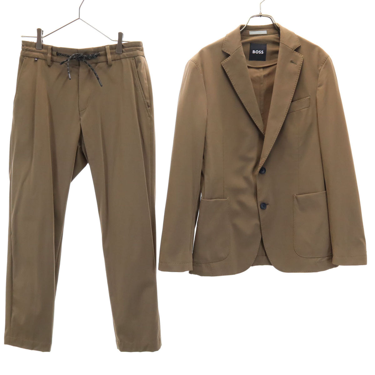 BOSS ボス カジュアル スーツ 上下 セットアップ 44 ブラウン イージー ストレッチ メンズ