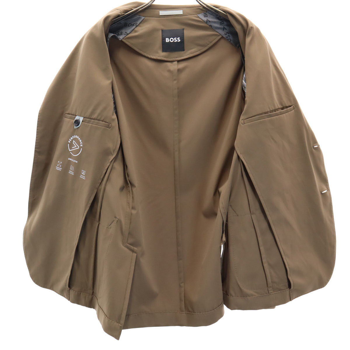 BOSS ボス カジュアル スーツ 上下 セットアップ 44 ブラウン イージー ストレッチ メンズ