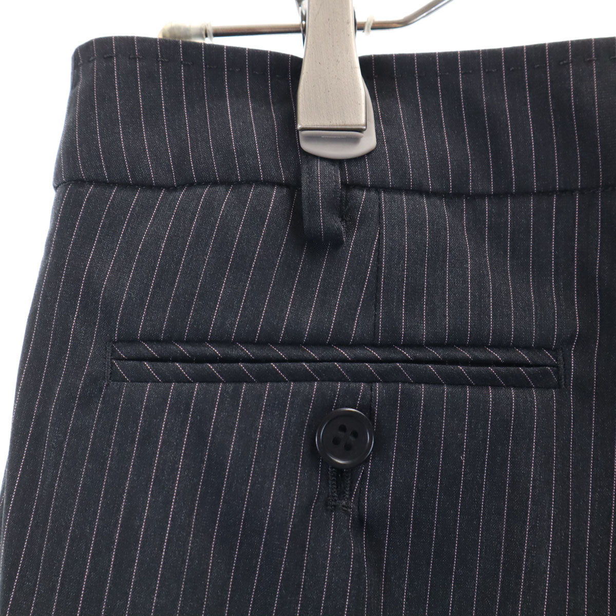 Paul Smith BLACK ポールスミス ブラック ストライプ柄 パンツスーツ 上下 セットアップ 38/40 チャコールグレー レディース