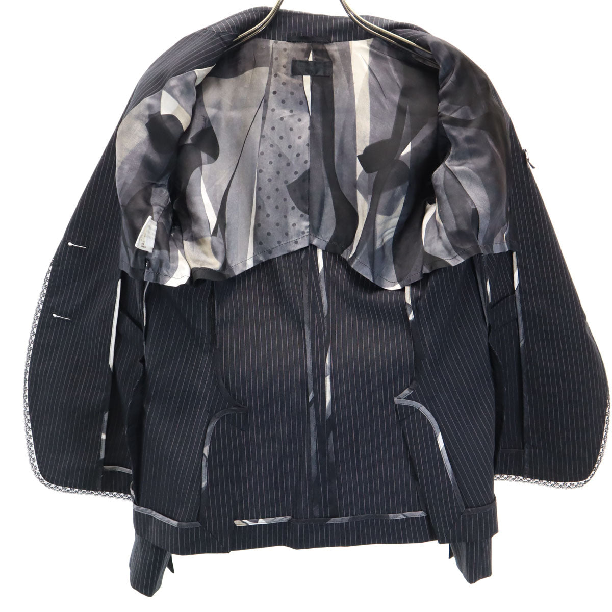 Paul Smith BLACK ポールスミス ブラック ストライプ柄 パンツスーツ 上下 セットアップ 38/40 チャコールグレー レディース