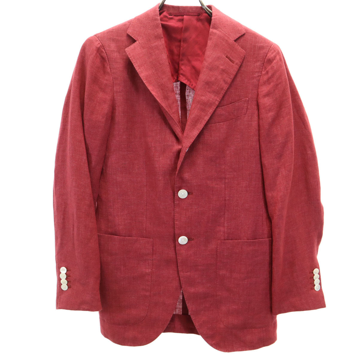 Custom Tailor BEAMS カスタムテーラー ビームス 日本製 リネン テーラードジャケット 赤 DRAPERS メンズ