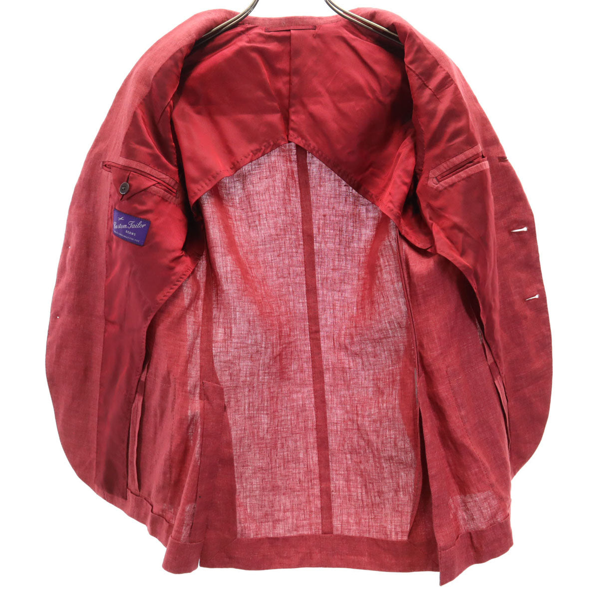 Custom Tailor BEAMS カスタムテーラー ビームス 日本製 リネン テーラードジャケット 赤 DRAPERS メンズ