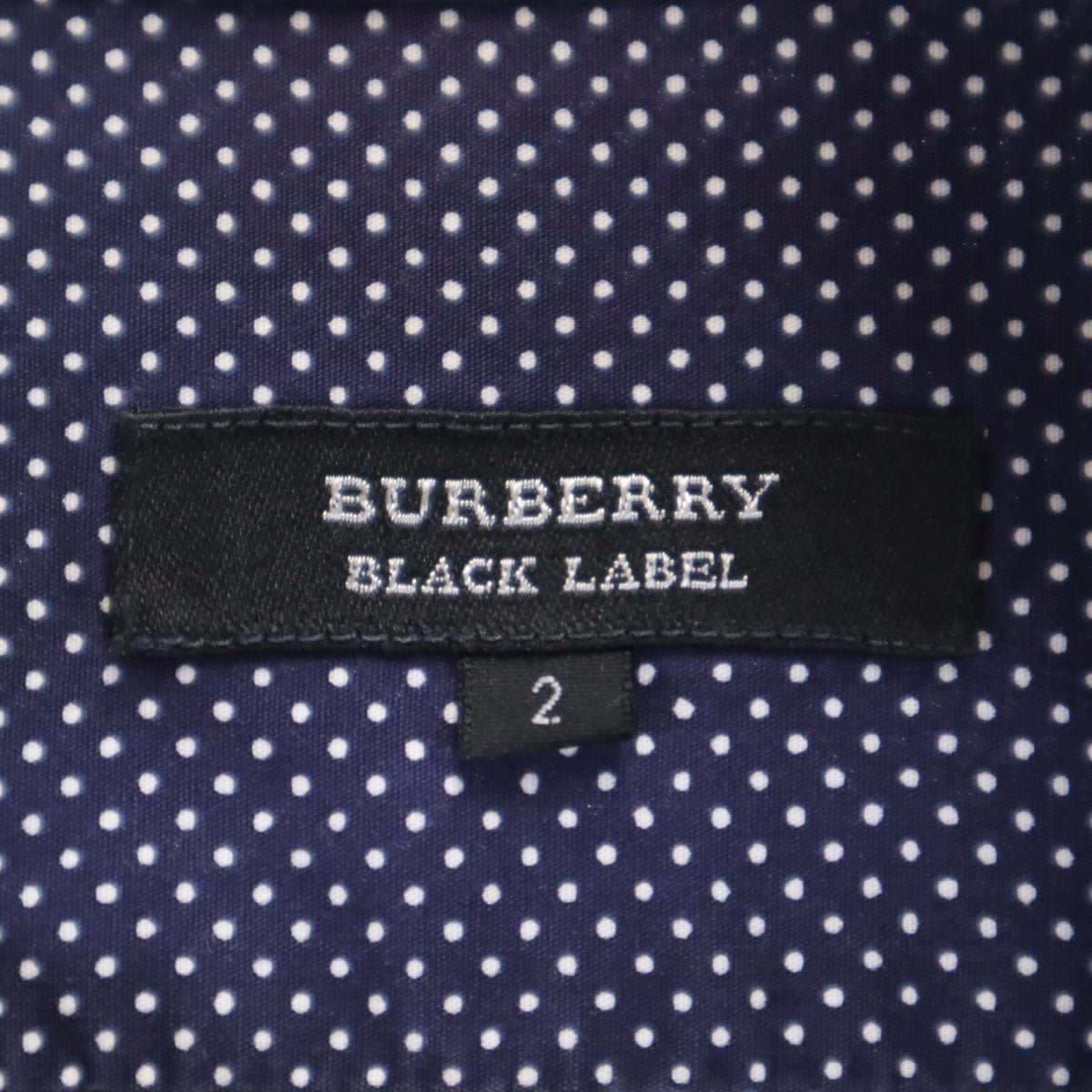 BURBERRY BLUE LABEL バーバリーブルーレーベル ドット柄 長袖 シャツ 2 ネイビー 三陽商会 水玉 メンズ