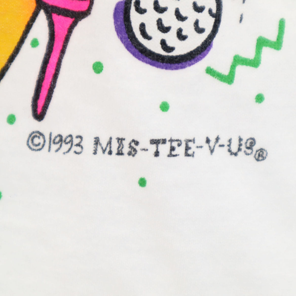 MIS TEE V-US 90s USA製 オールド ゴルフ プリント 長袖 Tシャツ XL ホワイト ロンT メンズ