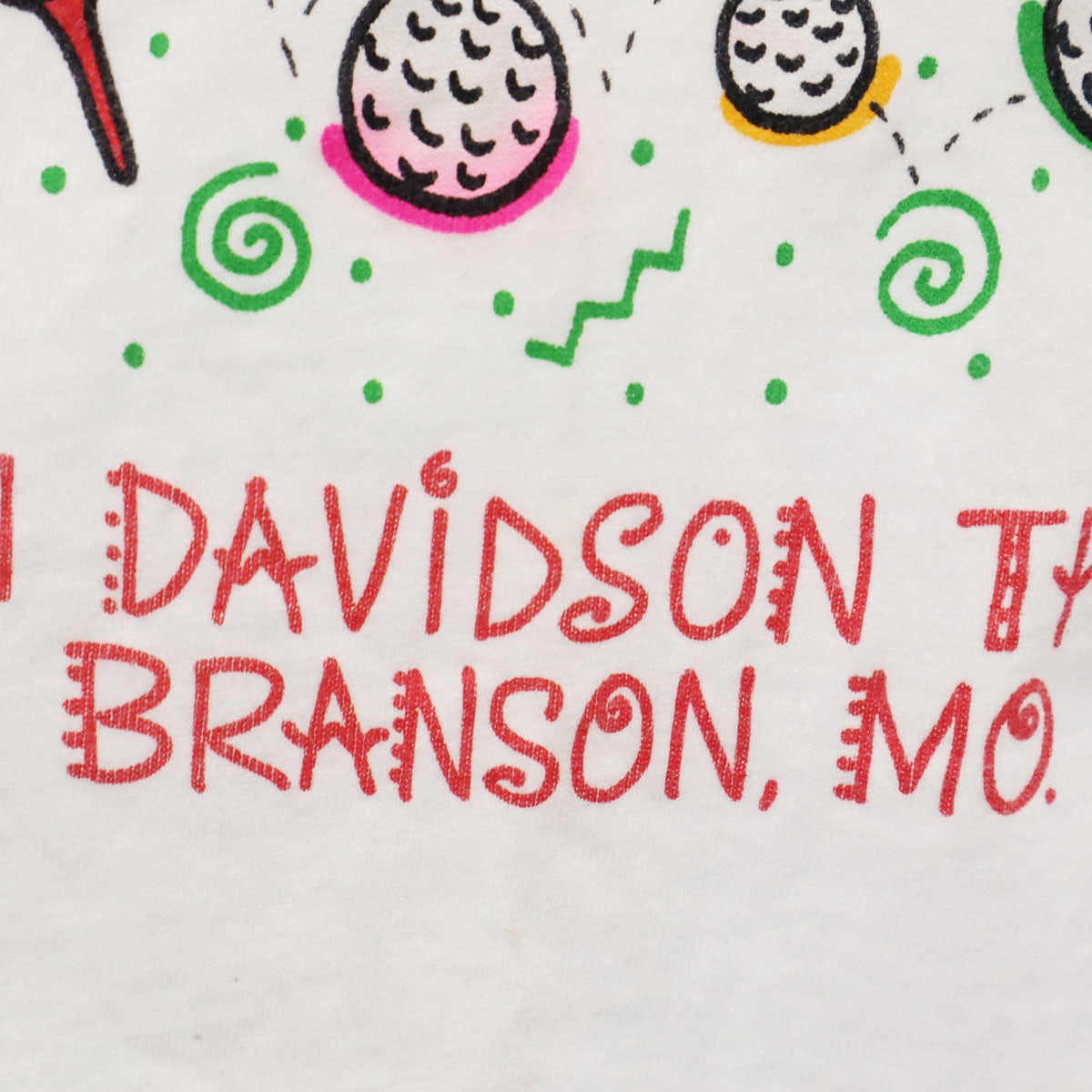 MIS TEE V-US 90s USA製 オールド ゴルフ プリント 長袖 Tシャツ XL ホワイト ロンT メンズ