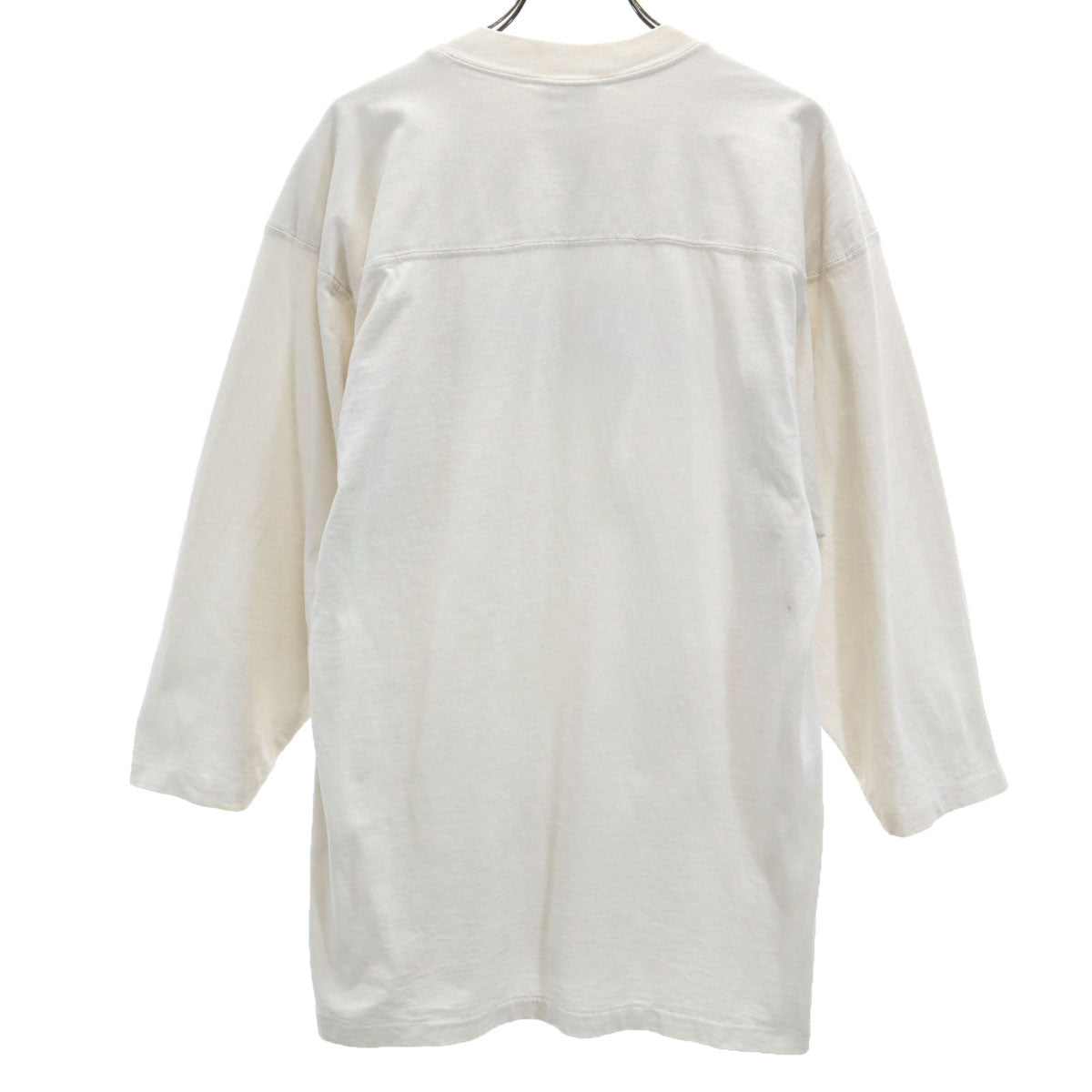 The Cotton Exchange ザコットンエクスチェンジ 90s USA製 オールド AUBURN FOOTBALL 7分袖 Tシャツ M アイボリー メンズ